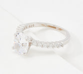 Anillo nupcial Diamonique de plata esterlina con circonita cúbica ovalada de 100 facetas, talla 7